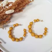 Créoles ouvertes avec boule 45 mm à décorer - Fil 1.5 mm - Placage Argent fin x2