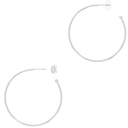 Créoles ouvertes avec boule 54 mm à décorer - Fil 1.6 mm - Placage Argent fin x2