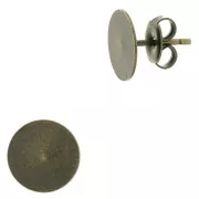 Clous d'oreilles disque 10 mm - Bronze x2