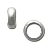 Poussoir rond pour cuir Regaliz 6x14 mm Placage Argent fin vieilli