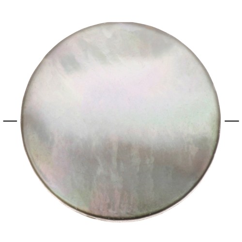 Perle plate forme palet en nacre teintée 12 mm - Gris x1