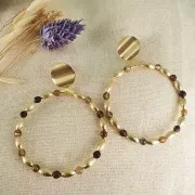 Perles olive diamantées 8x4 mm doré à l'or fin x10