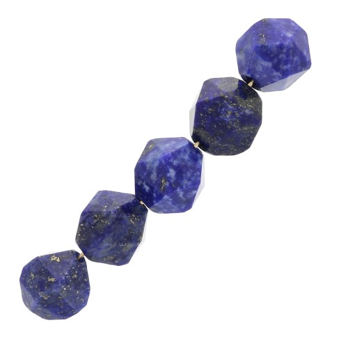 Perles hexagonales 6 mm pierre gemme - Lapis Lazuli x15