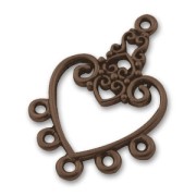 Intercalaires/Chandeliers coeurs 31 mm cuivré vieilli x2
