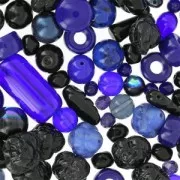 Assortiment de perles de bohème - Cobalt x50g