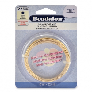 Fil de laiton rond 0.64 mm - German Style Wire - Doré x10m