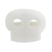 Arrêt cordon plat double trou de 3.6 mm - Stop cordon - Blanc x1
