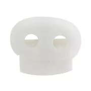 Arrêt cordon plat double trou de 4.3 mm - Stop cordon - Blanc x1