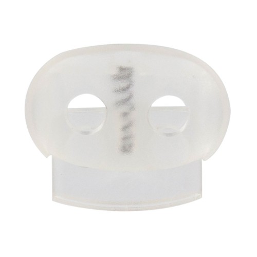 Arrêt cordon plat double trou de 4.3 mm - Stop cordon - Transparent x1