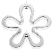 Fleur évidée en résine CCB 42 mm rhodié x1