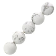 Perles rondes 8 mm pierre gemme - Howlite x10|raw }}