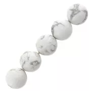 Perles rondes 8 mm pierre gemme - Howlite x10