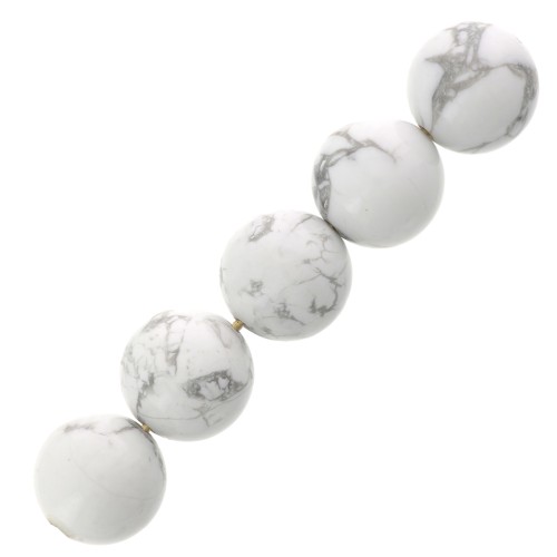 Perles rondes 8 mm pierre gemme - Howlite x10