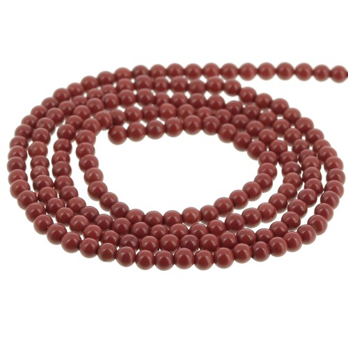 Perles rondes 2 mm pierre gemme - Jaspe Rouge x41cm
