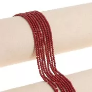 Perles rondes 2 mm pierre gemme - Jaspe Rouge x41cm