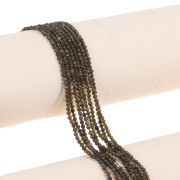 Perles rondes facettées 2 mm pierre gemme - Obsidienne x39cm