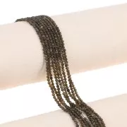 Perles rondes facettées 2 mm pierre gemme - Obsidienne x39cm