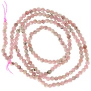 Perles rondes facettées 2 mm pierre gemme - Rhodochrosite x39.5cm