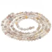 Perles rondes facettées 2 mm pierre gemme - Agate du Botswana x39cm