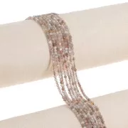 Perles rondes facettées 2 mm pierre gemme - Agate du Botswana x39cm