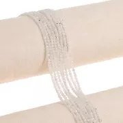 Perles rondes facettées 2 mm pierre gemme - Pierre de lune x39cm