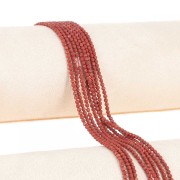 Perles rondes facettées 2 mm pierre gemme - Jaspe rouge x39cm