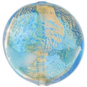 Bombée Murano 21 mm feuille d'or Blue Zircon x1|raw }}