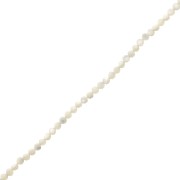 Perles rondes facettées 2 mm - Nacre blanche x39cm