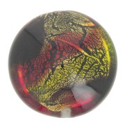 Bombée Murano 22 mm feuille d'or Noir/Orange x1|raw }}