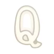 Moule silicone pour réaliser la lettre Q en résine 40x21 mm x1