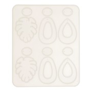Moule silicone n°2 pour réaliser des boucles d'oreilles en résine 13x15 cm x1|raw }}