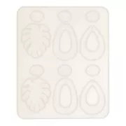 Moule silicone n°2 pour réaliser des boucles d'oreilles en résine 13x15 cm x1