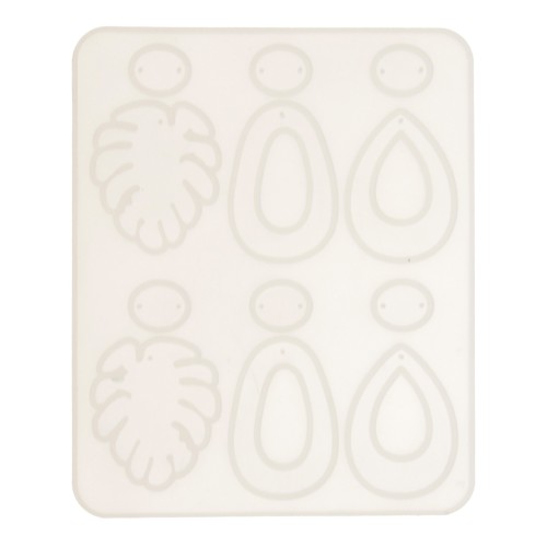 Moule silicone n°2 pour réaliser des boucles d'oreilles en résine 13x15 cm x1