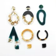 Moule silicone n°5 pour réaliser des boucles d'oreilles en résine 15x17 cm x1