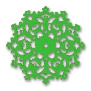 Fleur filigranée en bois 50 mm Vert x1