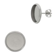Clous d'oreilles pour cabochon fond plat 12 mm en Acier inoxydable x40|raw }}
