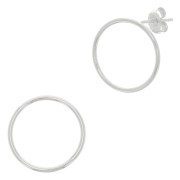 Boucles d'oreilles cercle évidé 15 mm en Argent 925 x2|raw }}