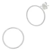 Boucles d'oreilles cercle évidé 15 mm en Argent 925 x2