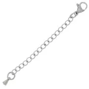 Fermoir mousqueton 10mm avec chainette d'extension et goutte - Acier inoxydable x1