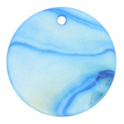Pendentif rond en nacre 30 mm - Bleu x1|raw }}