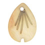 Sequin feuille en forme de goutte 18x13 mm en nacre - Marron x1