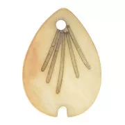 Sequin feuille en forme de goutte 18x13 mm en nacre - Marron x1