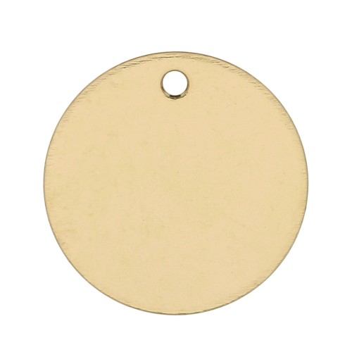 Sequin rond 13 mm - médaille à graver - Gold filled (or laminé) x1