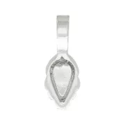 Attache pendentif à coller 14x5 mm - forme feuille - Argent 925 x1