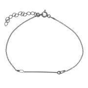 Bracelet maille forçat à personnaliser 17.5 cm - Argent 925 rhodié noir x1