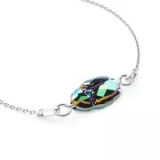 Bracelet maille forçat à personnaliser 17.5 cm - Argent 925 rhodié noir x1