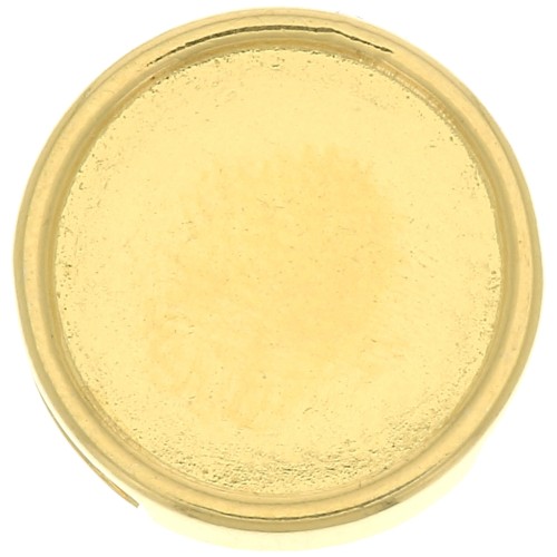 Poussoir rond pour cabochon fond plat 12 mm et lacet 10 mm - Doré à l'or fin x1