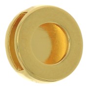 Poussoir rond pour cabochon fond plat 12 mm et lacet 10 mm - Doré à l'or fin x1