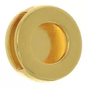 Poussoir rond pour cabochon fond plat 12 mm et lacet 10 mm - Doré à l'or fin x1