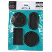 4 moules silicone formes géométriques pendentifs - résine bi-composant|raw }}